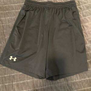 Under Armour Black Athletic Shorts Moisture-Wicking Relaxed Fit